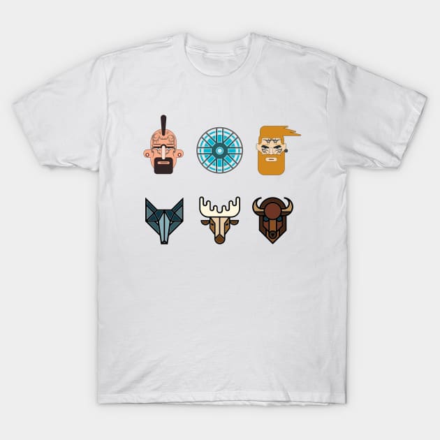 Viking Warriors With Animal Heads T-Shirt by ACircusofLight